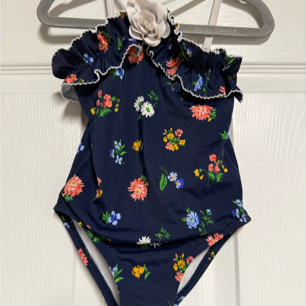 Janie and Jack Navy Floral Swimsuit